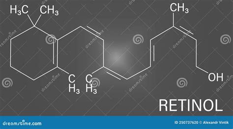 Vitamin A Or Retinol Molecule Skeletal Formula Stock Vector