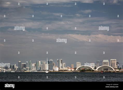 Panoramic view of San Diego skyline from the Bay Stock Photo - Alamy