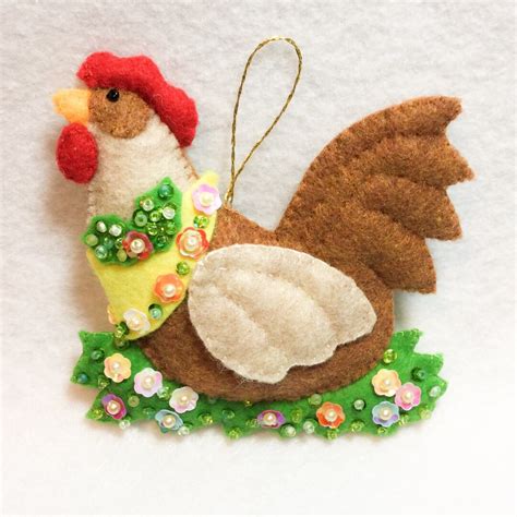 Country Chicken Ornament Etsy