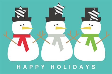 Modern Snowmen Happy Holidays- Art By Linda Woods Digital Art by Linda Woods