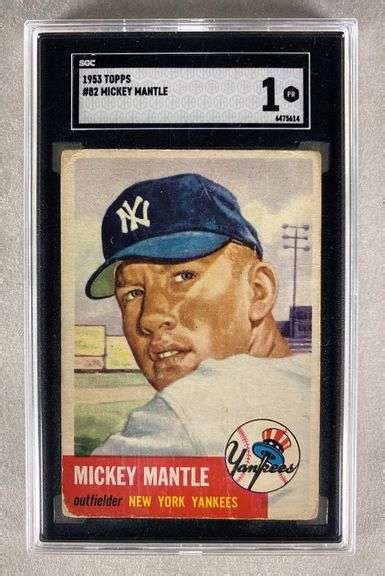 1953 Topps Mickey Mantle 82 SGC 1 Matthew Bullock Auctioneers