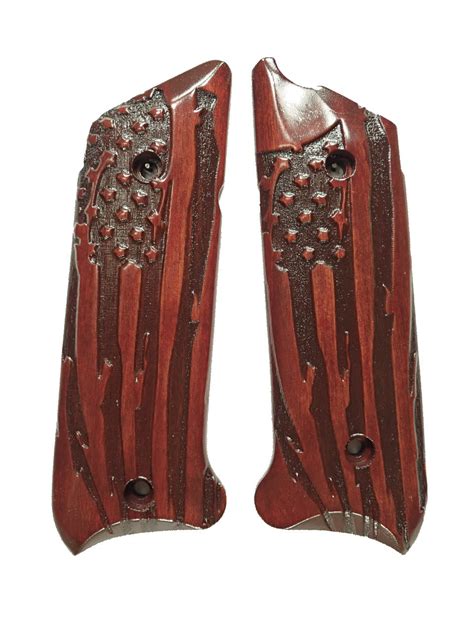 Rosewood American Flag Ruger Mark Iv Grips Checkered Engraved Textur Ls Grips