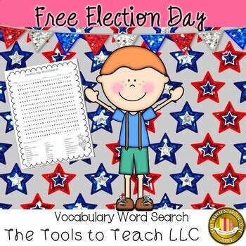 Free Election Day Word Search And Key Worksheet No Prep By Lissan Jafer