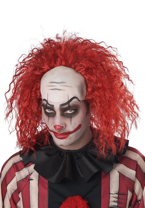 Creepy Red Crimped Clown Wig | Clown Accessories