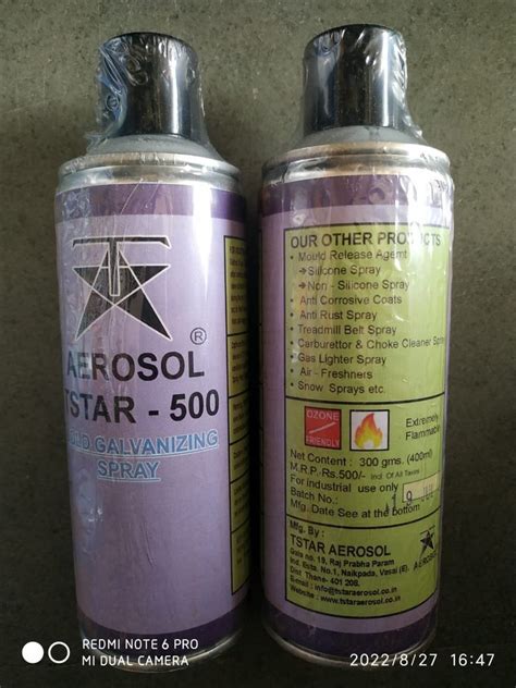 ZINK Aerosol TSTAR 500 GOLD GALVANIZE SPRAY Packaging Type Can