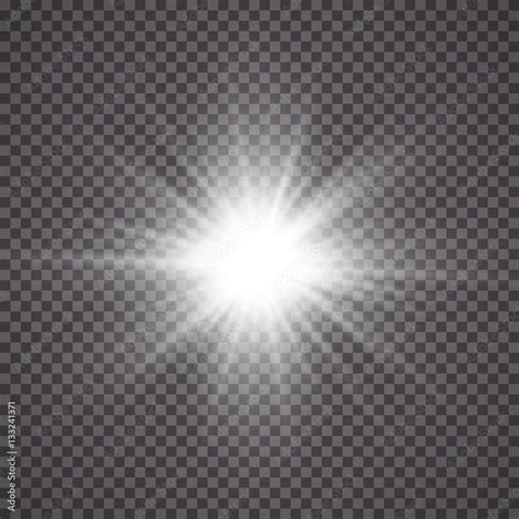 Glow Light Effect Starburst With Sparkles On Transparent Background