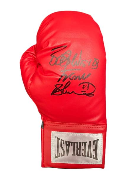 Frank Bruno Hand Signed Boxing Glove In A Display Case Gold Star