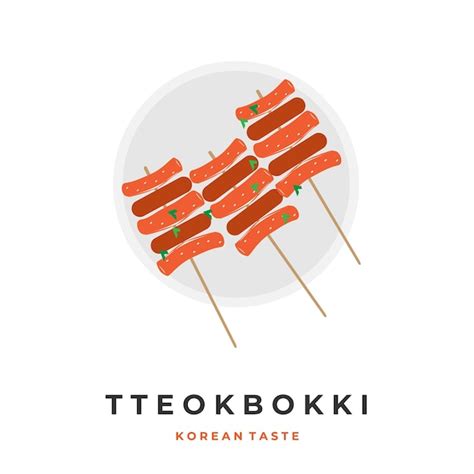 Korean Street Food Illustration Vektor Tteokbokki Sotteok Mit Stock