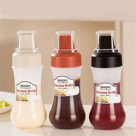 350 Ml Plastic Squeeze Squirt Condiment Bottle For Ketchup Salad