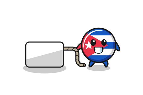 cuba flag cartoon is pulling a banner 5046721 Vector Art at Vecteezy