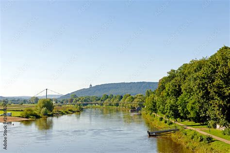 Minden An Der Weser Mit Der Porta Westfalica Stock Foto Adobe Stock