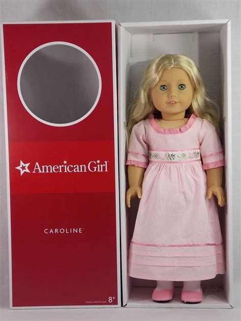 American Girl Caroline Doll With Book Blonde Blue Eyes Historical Box