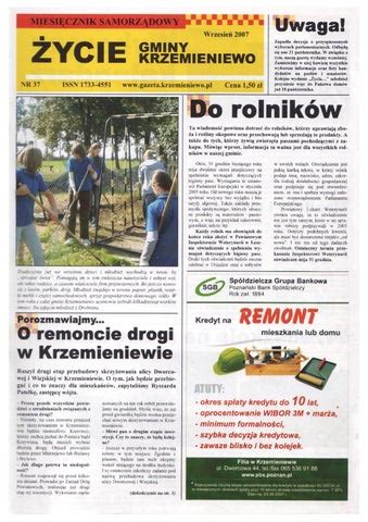 Ycie Gminy Krzemieniewo Nr Wrzesie By Halpress Dtp Issuu