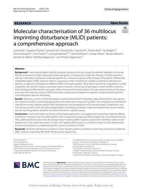 PDF Molecular Characterisation Of 36 Multilocus Imprinting