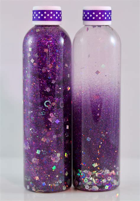 8oz Calm Down Or Time Out Bottle Glitter Deep Purple