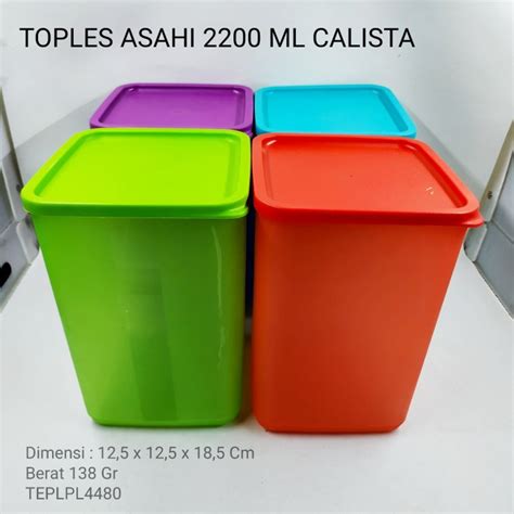 Jual Toples Plastik Calista Asahi 1000 Ml 1800 Ml 2200ml 2500 Ml