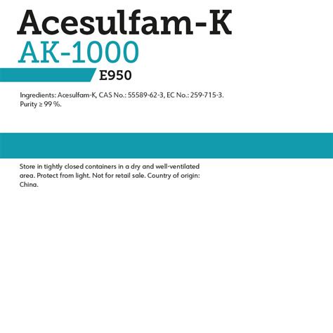 Buy Acesulfam K Ak 1000 Additives Chemnovatic