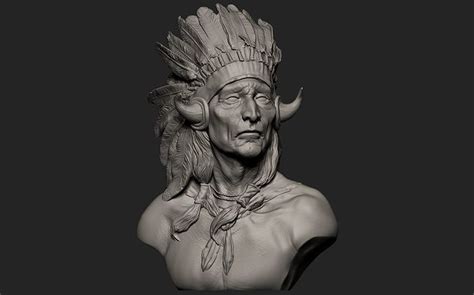 American Native Warrior D Model D Printable Cgtrader