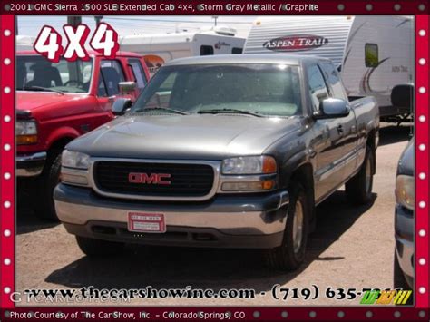 Storm Gray Metallic 2001 Gmc Sierra 1500 Sle Extended Cab 4x4 Graphite Interior Gtcarlot