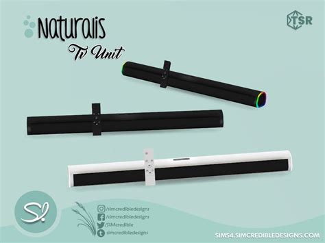 SIMcredible S Naturalis TV Unit Soundbar Sims 4 Sims 4 Custom