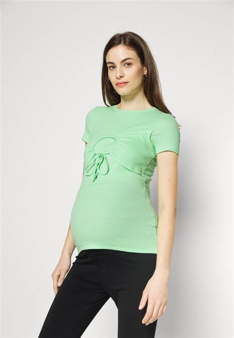 Evenandodd Maternity Circle Gathering Tee T Shirt Basic Greengroen