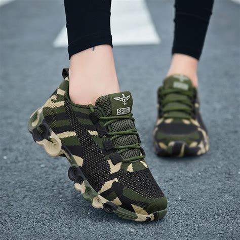 Camouflage Fashion Sneakers Women Breathable Casual Shoes Men Army