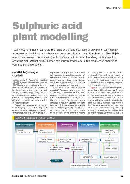 Sulphuric Acid Plant Modelling Aspen Technology Inc