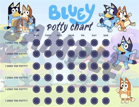 Bluey Potty Chart Bluey Reward Chart Toilet Training Potty Training