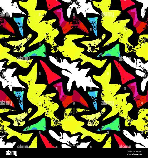 Graffiti psychedelic abstract color seamless background vector ...