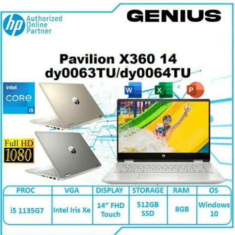 Jual HP PAVILION X360 14 DY0063TU DY0064TU 2IN1 TOUCH I5 1135G7 8GB