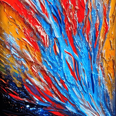 Fire and Ice Abstract Art Print Canvas · Creative Fabrica