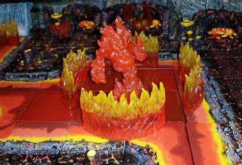 Fire Elemental In Lava River Caves With Flames Circle Caves Dungeons