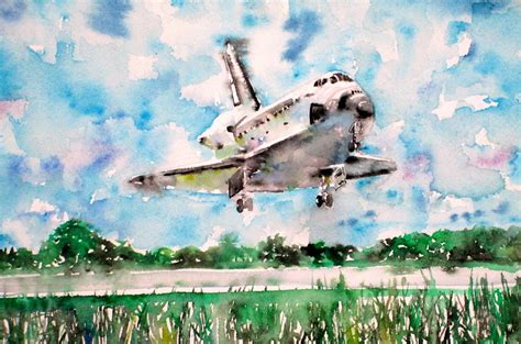 Space Shuttle Landing Painting by Fabrizio Cassetta - Pixels