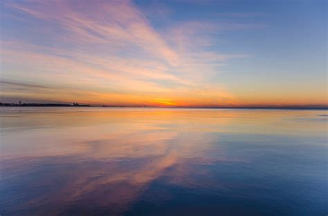 Wallpaper Sunlight Landscape Sunset Sea Shore Reflection Sky