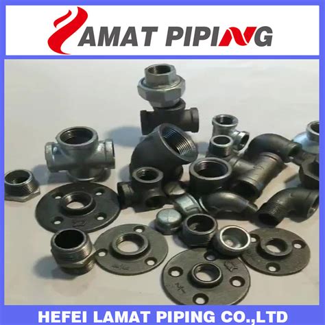 NPT BSPT DIN ISO Threaded Black Malleable Iron Pipe Fittings