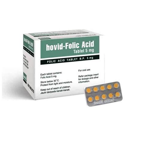 Hovid Folic Acid 5mg 100 Tablet Ehavene