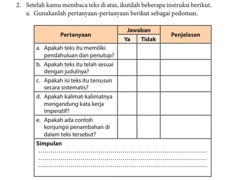 Pembahasan Bahasa Indonesia Kelas Halaman Menegomentari Teks