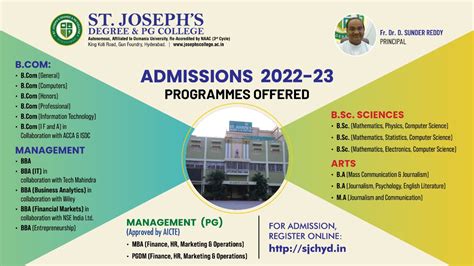 Admissions St Josephs Degree Pg College