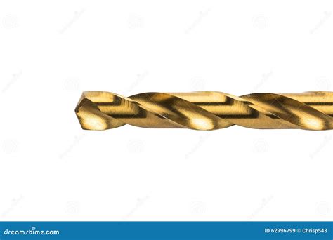 Close Up Of A Gold Coloured Drill Bit Stock Image Image Of Carpentry