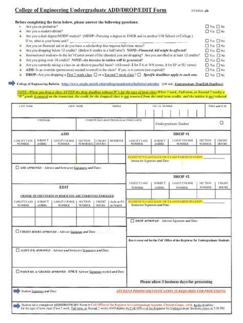 Fillable Online College Of Education Add Drop Request Forms Fax Email