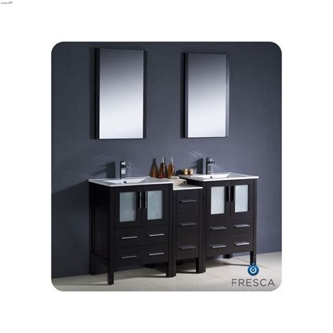 Fresca Torino Espresso Modern Double Sink Bathroom Vanity W Side