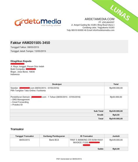 Invoice Tagihan Pengertian Fungsi Dan Contoh Formatnya