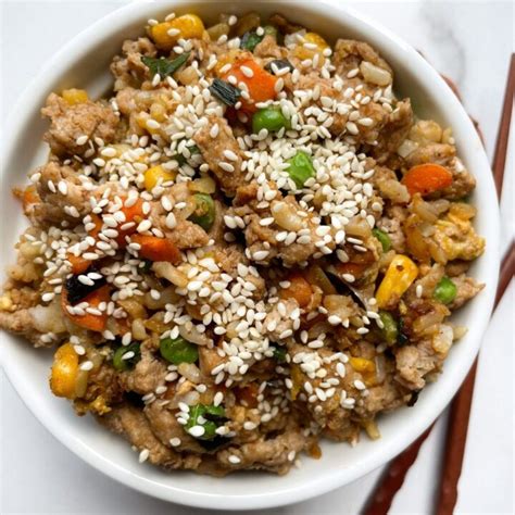 Ground Turkey Fried Rice With Brown Rice