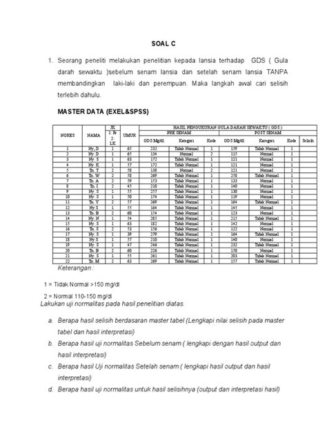 Biostatistik Soal C Pdf