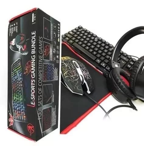 Combo Gamer 4 En 1 Teclado Diadema Mousepad Audifonos Mouse K 8816