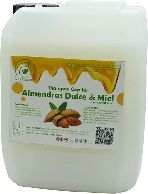 Shampoo Almendras Dulces And Miel Cabellos Seco 5 Litros Mx Belleza