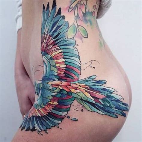 Bird Silhouette Tattoo Hip