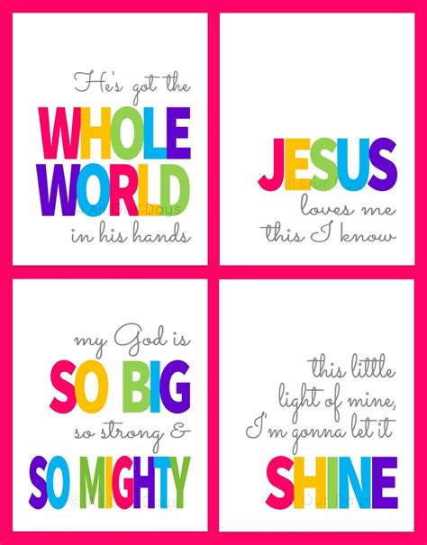 Sunday School Songs, Nursery Print, Kids Bible Songs, Christian Wall ...