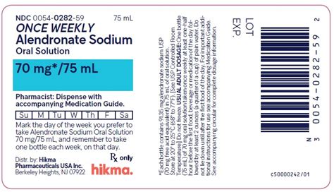 Dailymed Alendronate Sodium Solution