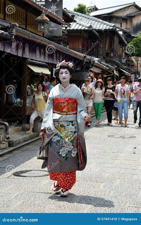 Maiko Walking In Kyoto S Street Editorial Image Image Of House